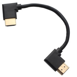 KAUMO HDMI Cable, 0.15m (15cm) Right Angle Terminal (Left / Right Facing, Right Angle, Gold Plated) Short HDMI Cable