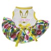 Petitebelle I Love Easter Bunny Face Puppy Dog Dress (White/Rainbow