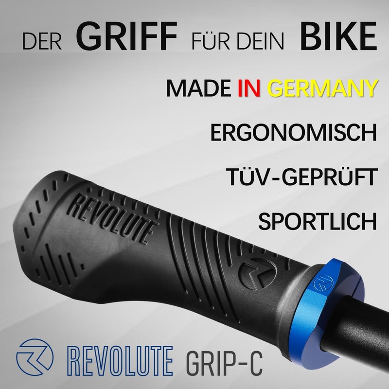 Revolute Grip-C Ergonomic Bicycle Grips 100% Made in Germany Blue