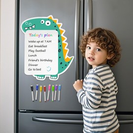 Animal Magnetic WhiteBoard for Fridge, Cute Small Dry Erase Board with Markers Self Adhesive White Board Paper for Kids Playroom or Fridge Magnets
