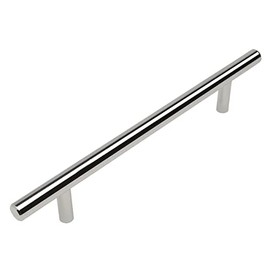 Cosmas® 404-128CH Polished Chrome Solid Steel Construction 3/8 Inch Slim Line Euro Style Cabinet Hardware Bar Pull - 5" Inch (128mm) Hole Centers