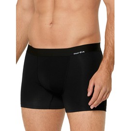 Nur Die Men's Boxer Shorts Bamboo Soft Breathable Flexible Underpants Without Cutting Elastic Waistband Boxer Shorts, black, L