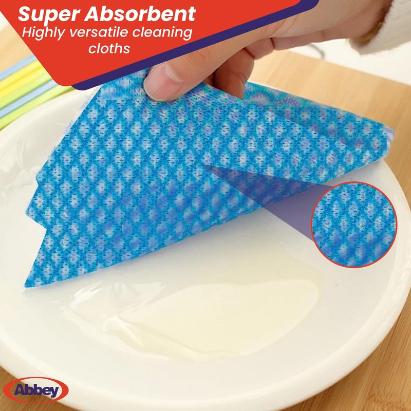 Abbey Pack of 50 Disposable J Cloths Non Woven Wipes