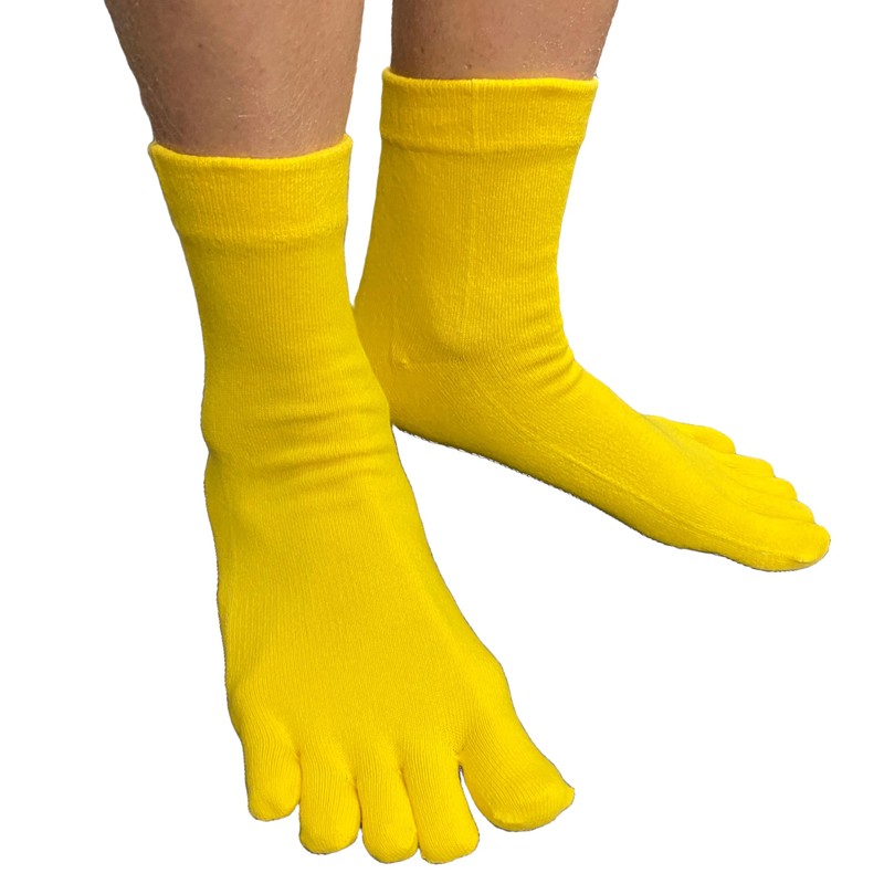 COUVER Black Men's/Women's 5 Finger Toe Socks Ankle, Small (1