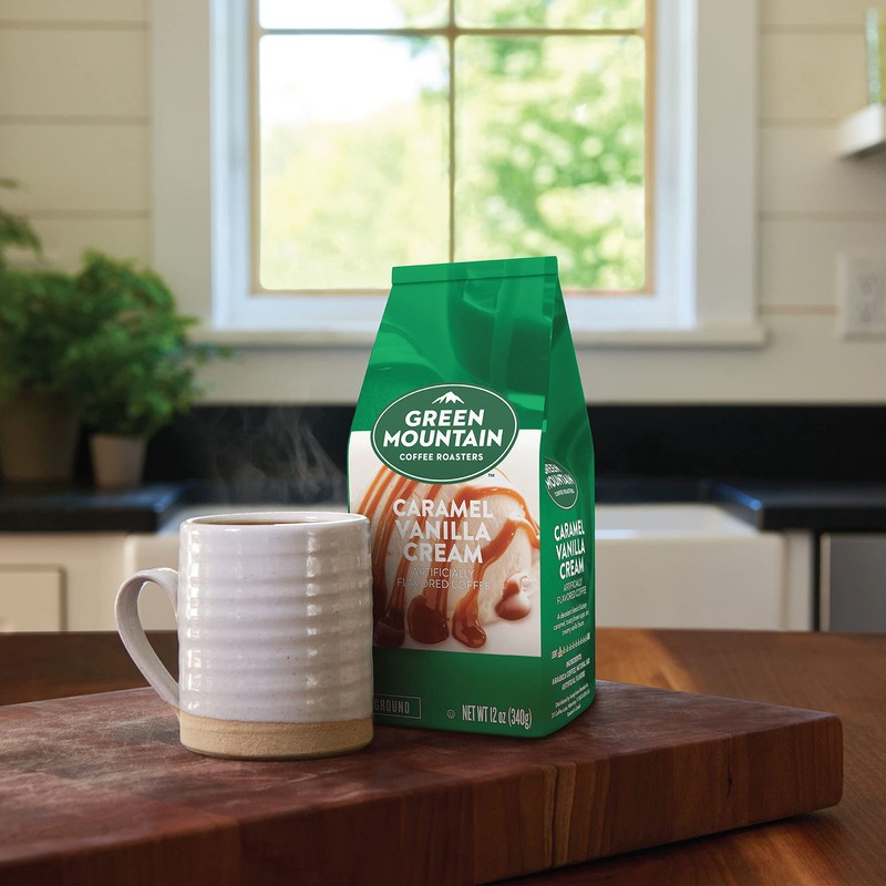 Green Mountain Coffee Roasters, Caramel Vanilla Cream, Ground Flavored Coffee,