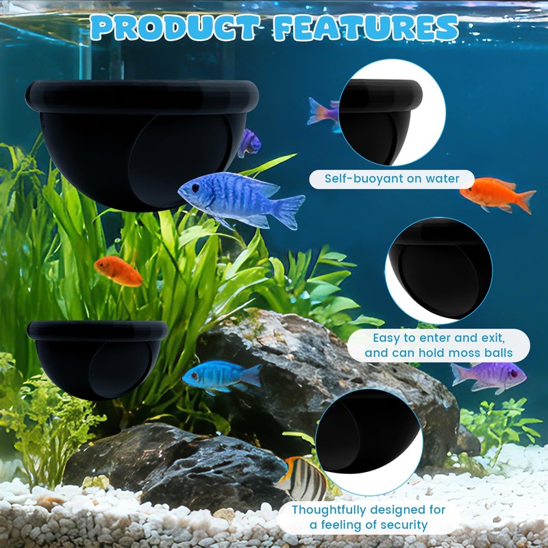 2 Pcs Floating Betta Hide & Shrimp Cave – All-in-One