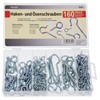 Clip bolts and eyebolts, 151-part set, various different sizes
