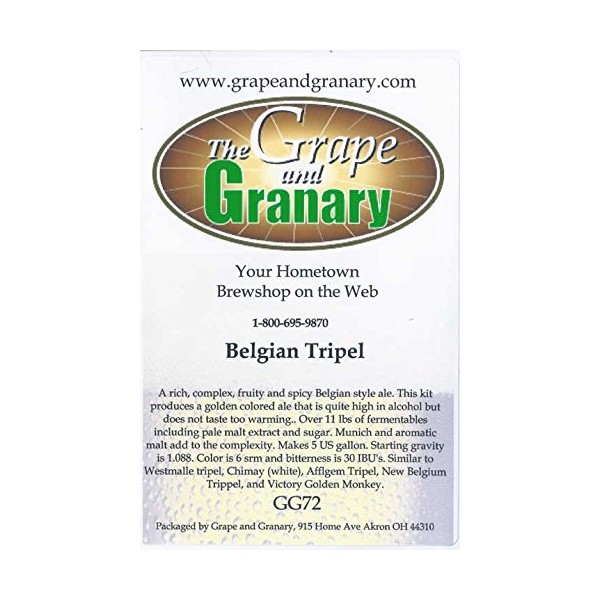 Grape and Granary Belgian Tripel Beer Kit- For 5 US Gallons