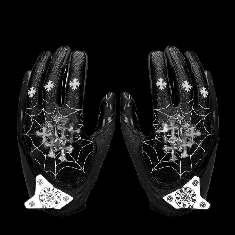 Spooky spider football gloves - Color: 2X