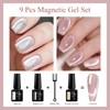 MEET ACROSS Magnetic Cat Eye Gel Polish - Long-Lasting, Multi-Color