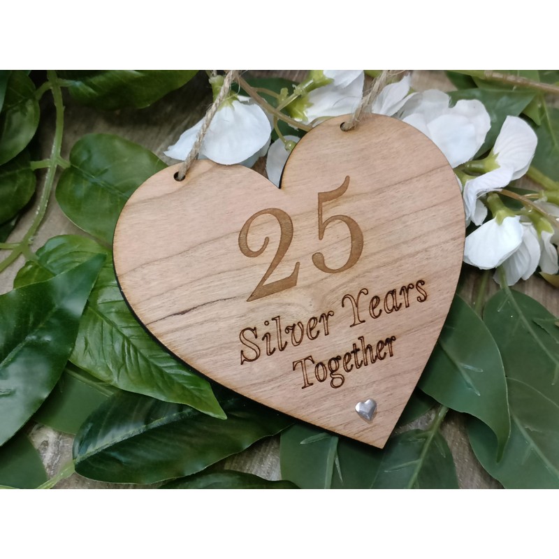 25th Year Silver Wedding Grandparents Anniversary Gift Plaque