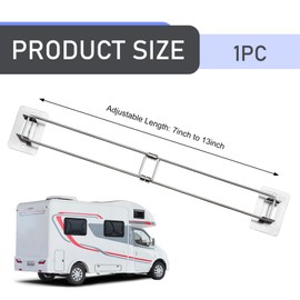 PenFot 1 PC RV Shower Room Corner Storage Rod, 7 "-13" Retractable Length Multi-Function Hanging Organizer to Avoid Dropping, Flexible Multi-Angle Corner Shelf Bars, Universal for RVs (Silver)