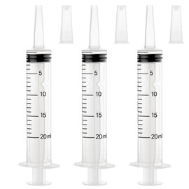 3 Pack 60ml Large Syringe Plastic, Pet Feeding Syringe Sterile Package for Scientific Labs, Measurement, Dispensing, Watering, Refilling