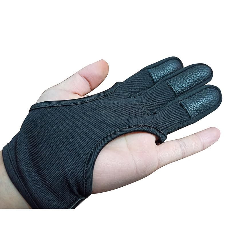 Archery Protective Gloves Shooting Gloves,Glove Three Finger Leather Archery Protective