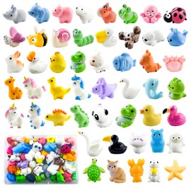 50 PCS Mini Resin Animals Figures 50 Styles Tiny Resin Animals Miniature Bulk for Fairy Garden Miniature Dollhouse Accessories Hide Crafts Decor