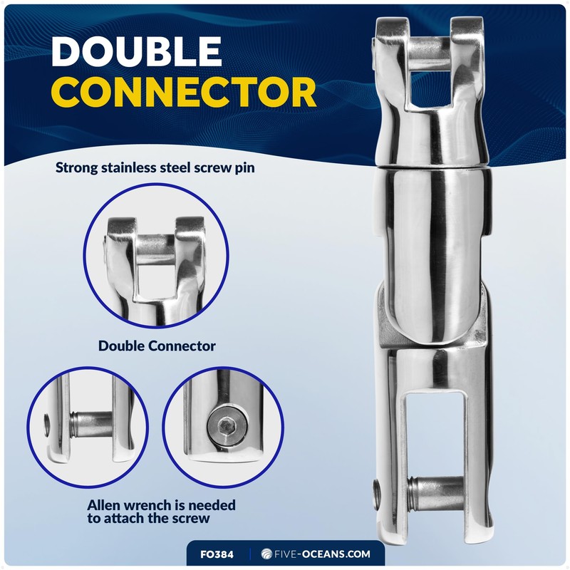 Five Oceans 316 Stainless Steel Multidirectional Boat Anchor Swivel for