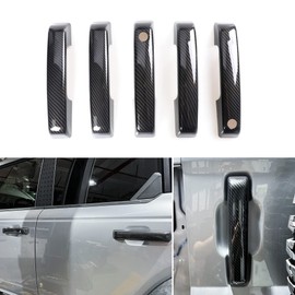 sukemichi Door Handle Covers Trim Rear Door Tailgate Cover for Ford Bronco Accessories 2021 2022 2023 2024 4 Door - Carbon Fiber, Without Smart Hole