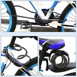 Fahrradschloss Zahlenschloss mit 5 Stellig Zahlencode, 105cm/10mm Anti-Diebstahl Zahlenschloss Fahrrad mit Halterung, Hohe Sicherheit Fahrradschloss Kinder, für Fahrrad, Tricycle, Scooter, Bike Lock