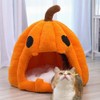 Cute Pumpkin Cat Bed for Indoor Cats, Halloween Pumpkin Cat