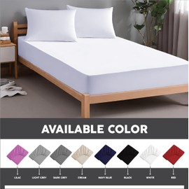 Apex Furnishings Fitted Sheet Single, White - Brushed Microfiber Plain Dyed Bedding Sheet Deep Pocket 10 Inch (25cm) Elasticated Corner, Easy Care, Soft Bottom Bed Sheets.
