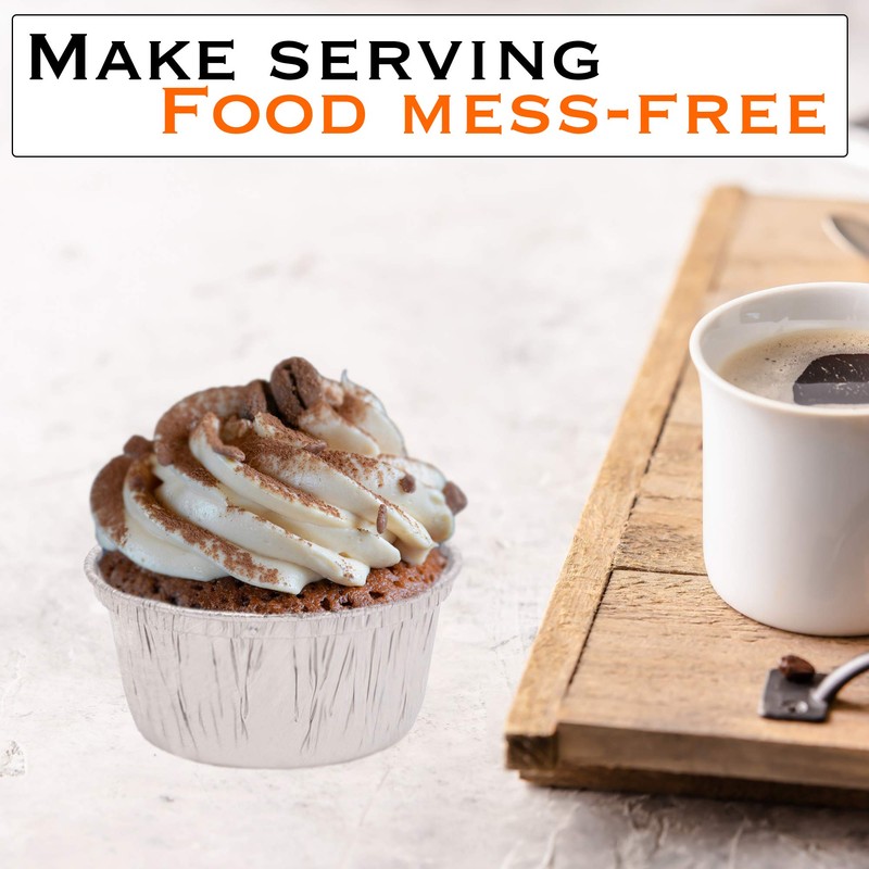 EHOMEA2Z Disposable Ramekins, Foil Baking Cups 4 oz - Heavy