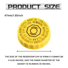 Brake Fluid Cap Replacement OEM #4683656AB 5014518AA Brake Master Cylinder Cap Compatible with 2001-2017 Jeep Wrangler 2009-2020 Dodge Journey 2014-2020 Cherokee 2017-2020 Brake Fluid Reservoir Caps
