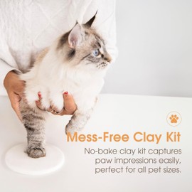 Pearhead Pawprint Keepsake Picture Frame and Clay Impression Kit, Pet Owner Gift, Distressed Gray