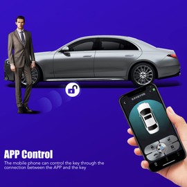 Smart Car Key, Smart Remote Car Key with LCD Screen 100 Days Long Standby Time All in One Keyless Entry Auto Lock Unlock for All with One Button Start (Black)