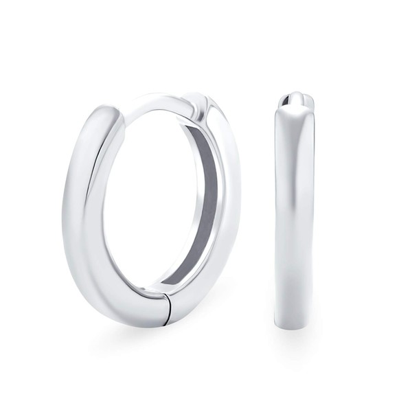 Simple Basic Thin Flat Huggie Hoop Kpop Earrings For Women