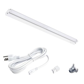 LUMILAND 24 Inch LED Under Cabinet Lighting with ETL Listed, Hardwired or Plug-in, 3 Color Levels Dimmable, Adjustable Lighting Direction, White