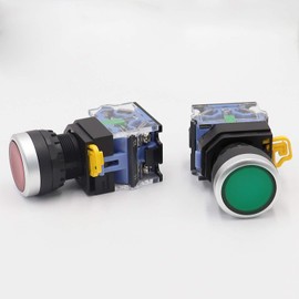TWTADE / 2pcs 22mm Panel Mount 10A 440V 1NO 1NC DPST Red Green Momentary Push Button Switch Pushbutton Switches (Quality Assurance for 3 Years) LA38-11BN/GR