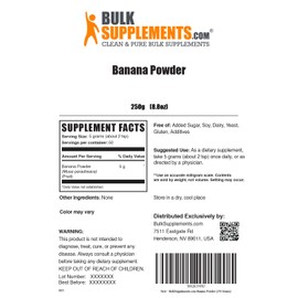 BulkSupplements.com Banana Powder - Banana Powder Setting Powder - Smoothie Powder - Banana Flavoring Powder - Fruit Powder - Dried Bananas Powder - Fruit Powder (250 Grams - 8.8 oz)
