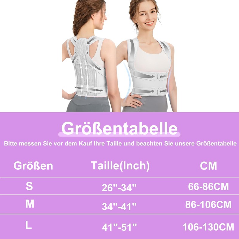 DAILIENFUS Back Straightener, Posture Corrector Back for Men and Women,