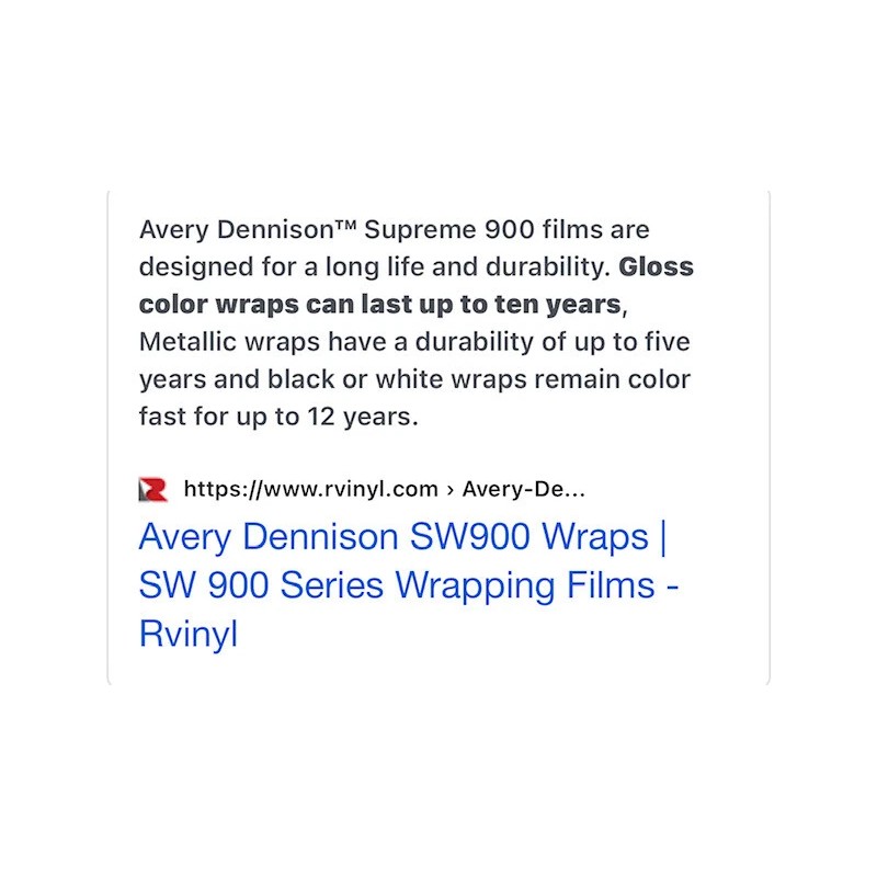 Avery Supreme Wrap Chrome Delete Vinyl Overlay fitting a 2021-2025