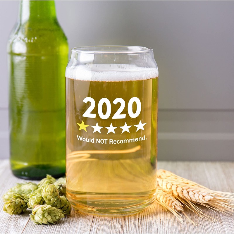 Funny Beer Glass Gift Set -"2020 One Star, Would NOT
