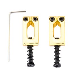 Wilkinson M Series 10.8mm Modern Style Saddles for Imported Strat Tele Style Electric Guitar Wilkinson M Series Bridge, Gold (Set of 2)