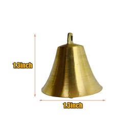 2 Pieces Vintage Brass Bells Mouth Copper Wind Chime Home Bell Pendant DIY Craft Dog Sheep Horse Cow Garden Christmas Tree Decoration Bells (1.3inch)