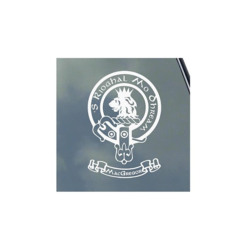 MacGregor (Gregor) Scottish Clan Vinyl Sticker Decal Tartan with Banner