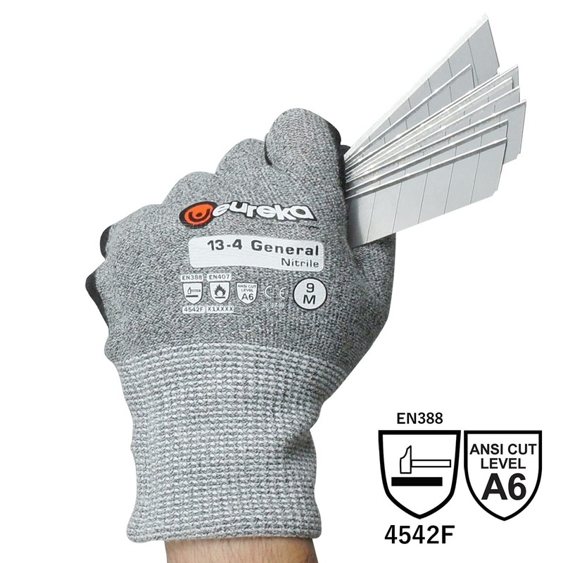 Eureka Cut Resistant Gloves, General Nitrile 13-4, Size 11 (XL)