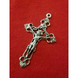 20 ROSARY CENTER &  CRUCIFIX  CROSS SILVER PLATED  Rosaries Parts