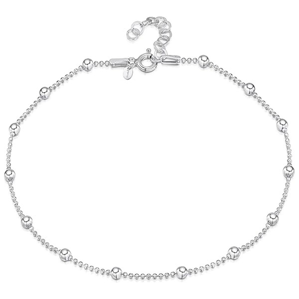 Aczyqws 1 pcs sterling silver ankle chain,925 Sterling Silver Adjustable