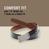 Perry Ellis Men's Portfolio Patterned Plaque 100% Leather Reversible Belt