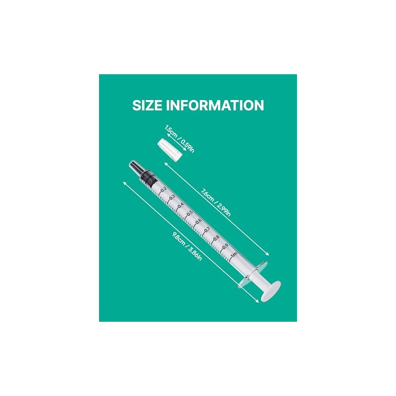 Paquete de 100 jeringas orales de 1 ml para líquido