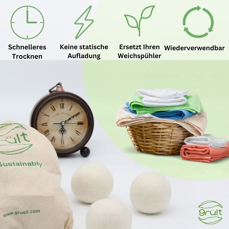 Grült Felt Dryer Balls Set of 4 (8 cm