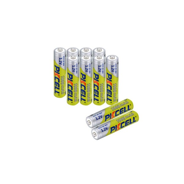 PKCELL AAA 1.2V NIMH Battery 1000mAh Rechargeable Solar Battery 10pcs