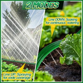 25ft Sprinkler Soaker Hose - No-Kink, Save Water, Flexible - Heavy Duty Three Tube Flat Watering Hose for Garden Yard Lawn Irrigation, With 10 Stakes