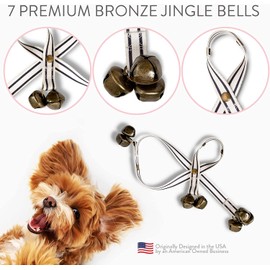 Zoomie Paws Hanging Door Bells for Potty Training - Decorative Dog Door Bells for Door, Puppy Supplies for Pet Dogs, Pet Supplies, Dog Training Bells, Black and White Strap with Bells, 1-Pk