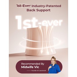 Momcozy Ergowrap Postpartum Belly Band for Natural and C-Section Recovery, Abdominal Binder with 3D Abdomen Lifting & Ergonomic Back Support, Seamless Belly Wrap Shapewear for Post Surgery Recovery