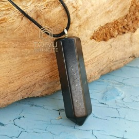 Shungite-Tolvu 3 Pcs Kit Shungite stone necklace - Real Russian Shungite pendant, Tolvu