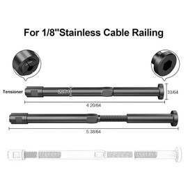 BLIKA Upgraded 20 Pack 1/8" Black Swageless Invisible Cable Railing Kits for Deck Stair Railing, T316 Stainless Steel, Swageless Cable Fittings for 4"x4" Wood/Metal Posts, Cable Railing Hardware 4x4